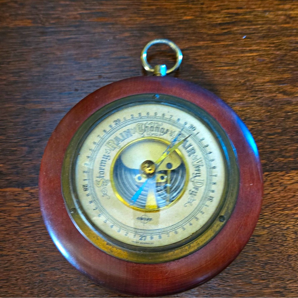 #2005- SWIFT West Germany Aneroid Barometer Wood Wall Hanging Wall Decor
